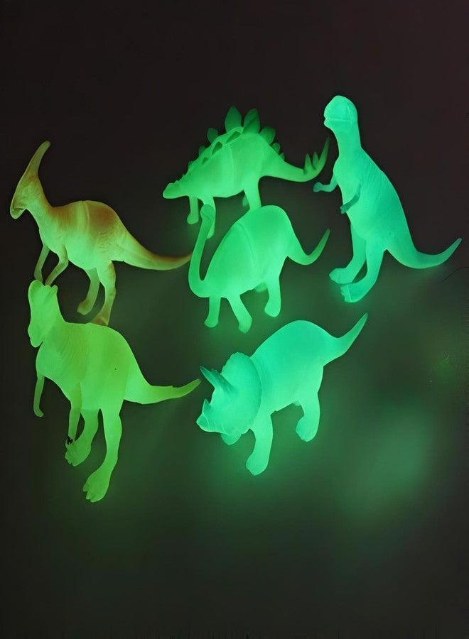 VERAT 6 Pc Dinosaur Figure Mini Jungle Toys Set Realistic Wild Plastic Animal Learning Party Favors for Boys Girls Kids Toddlers Forest Small Playset Cupcake Topper Safari (Multicolor) - Image 5